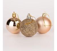 50 mm/18 palline di Natale infrangibili oro champagne, decorazioni per albero di Natale, decorazioni per palle di Natale, decorazioni da appendere, decorazioni per le vacanze, lucide, opache, glitter