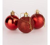 50 mm/18 palline di Natale infrangibili, rosse, decorazioni per albero di Natale, palline da appendere, decorazioni natalizie, lucide, opache, glitterate