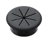 50 mm 60 mm Desk Cable Grommet with Box, 8-Petal Cable Pass Through Cover & Wire Organizer, Cord Hole Cover for Office Desk Management, Black/White (Black-50 mm)