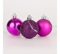 50 mm/9 palline di Natale infrangibili, viola, decorazioni per albero di Natale, decorazioni per palline di Natale, decorazioni da appendere per le vacanze, lucide, opache, glitterate