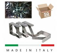 50 MOLLA GANCIO FERMATOVAGLIE FERMA TOVAGLIA ACCIAIO INOX TAVOLO TOVAGLIE ITALY