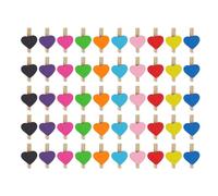 50 Mollette Colorate per Foto dell'Amore, Clip in Legno per Biglietti delle Vacanze, Accessori Decorativi Perfetti per Foto, Artigianato Fai da Te, Matrimoni e Feste