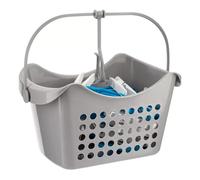 50 mollette grandi in cesto portaoggetti da appendere, per stendibiancheria, cesto resistente per indumenti, per interni ed esterni, colori assortiti, mollette con cestino (grigio)