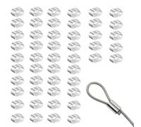 50 morsetti per corda, corda in gomma da 6 mm, morsetti per fune metallica, antiruggine, a doppio tetto, manicotti per funi di traino, corda di nylon, corda di espansione