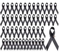 50 nastri neri con spille di sicurezza per nastro nero per la sensibilizzazione funebre del giorno del nastro nero per attività di beneficenza