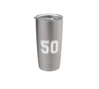 50 Numero Cinquanta Sport di Squadra Grunge Varsity Matching Bicchiere termico in acciaio inox doppia parete