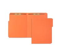 50 Orange Fastener File Folders - 1/3 Cut Reinforced Tab - Durable 2 Prongs Bonded Fastener Designed to Organize Standard Medical Files, Office Reports - Letter Size, Orange, 50 Pack