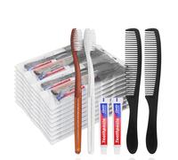 50 Pack spazzolini monouso con dentifricio e pettine confezionati individualmente, 10g dentifricio da viaggio, 7 pollici pettine per capelli neri