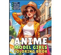 50 Pages Single Sided Cute Japanese Anime Fashion Model Girls Coloring Book Gift for Adults Men Women Kids Young Boys Girls Teens Cool Anime Manga ... Kawaii Anime Fashion Girl Coloring Sheets