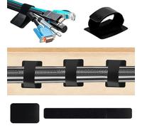 50 Paia Cable Management, Autoadesivo Organizer Cavi, Riutilizzabile Ferma Cavi, Morbidi e Anticollisione, può Contenere Più Cavi Contemporaneamente, Regolabile Cable Organizer per TV, PC, Ethernet