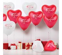 50 Palloncini a Forma di Cuore Rossi Ballone per Matrimonio Solo Married,12 pollici Palloncini a Forma di Cuore a Elio per San Valentino decorazione matrimonio fidanzamento feste