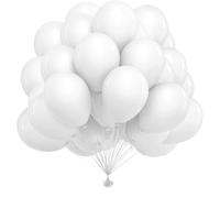 50 Palloncini Bianchi 10 Pollici,Palloncini Battesimo Baby Shower Compleanno Matrimonio,Kit Palloncini Compleanno Feste di Laurea,Palloncini Piccoli per Aria,Palloncini Comunione