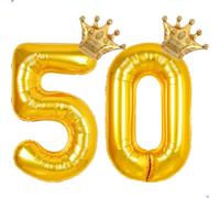 50 palloncini con numeri da 101,6 cm, palloncini dorati per 50° compleanno, per uomini e donne, giganti palloncini Jumbo in Mylar per 50 compleanni