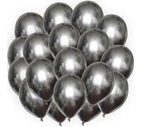 50 palloncini cromati premium - lucidi, biodegradabili, colore: antracite