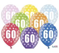 50 PALLONCINI lattice 30 cm numero 60 COMPLEANNO 60 ANNI 0F3H