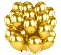 50 Palloncini Metallizzati Oro, Palloncini in Lattice Metallizzati, Palloncini Metallici Oro per Decorazione di Matrimonio, Compleanno, Baby Shower, Vintage