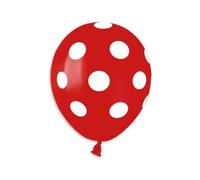 50 PALLONCINI POIS ROSSO 30 CM rossi Made in Italy