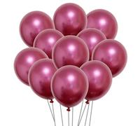 50 palloncini rossi metallizzati da 25,4 cm, in lattice, per feste di compleanno