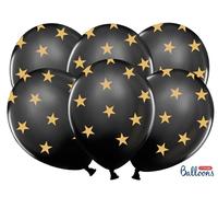50 PALLONCINI star lattice 30 cm NERO con STELLE 0F89
