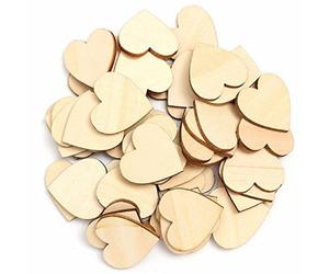 50 Pcs Abbellimenti Dischi Legno Cuore Artigianato Del Decorazione Forma