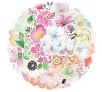 50 Pcs Adesivi Fiori per Scrapbooking, Stickers Aesthetic Vintage per Journaling, Junk Journal e Fai da Te, Adesivi Decorativi per Notebook, Laptop e Album Fotografici