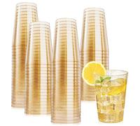 50 PCS Bicchieri Di Plastica Con Rivestimento lucido metallizzato, 280 ml | In PS, Riutilizzabili, Eleganti Bicchieri Da Vino Per Champagne e Birra, Cocktail, Martini, Soda Dessert