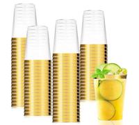 50 PCS Bicchieri Di Plastica Con Rivestimento lucido metallizzato,280 ml | Riutilizzabili, Eleganti Bicchieri Da Vino Per Champagne e Birra, Martini, Soda Dessert,Cocktail,bicchieri cocktail