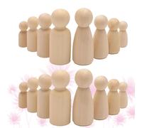 50 Pcs Burattini Incompiuti Kit Per Pitturare Il Legno Artigianato Bambini