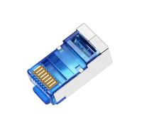 50 Pcs Cat6 RJ45 Color Connectors, Cat6 RJ45 Color Plugs, Cat6 Metal Shielded RJ45 Ends FTP 8P8C Modular Network Plug Connector, Blue