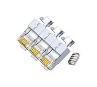 50 Pcs Cat7 Cat7A RJ45 Connectors, Cat7 Cat7A RJ45 Plugs, Sheilded RJ45 8P8C Cat7/Cat7A up to 10Gbps for Ethernet LAN Cable, Silver