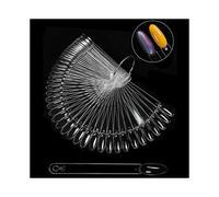 50 Pcs Fan Shaped Clear Nail Display Sticks Nail Art Accessories for Gel Polish Color Testing and Salon Use