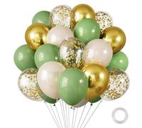 50 pcs Palloncini Di Compleanno In OroVert olive, blanc,palloncini compleanno, doré per Compleanni, Matrimoni, Anniversari, Rivelazione di Genere, Feste Di Baby