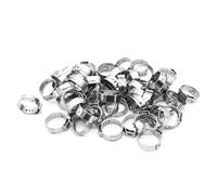 50 Pcs PEX Cinch Clamps, 304 Stainless Steel PEX Crimp Rings, Single Ear Hose Clamps for Securing Pipe Hoses and Automotive,11.7～14.2mm(12.3～14.8mm)