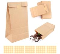 50 PCS Sacchetto di Carta Marrone Kraft, MXTIMWAN Sacchetti Regalo Kraft 18*9*5.5cm Piccolo Sacchetti per Feste di Compleanno Natale Matrimoni Compleanni di Carta Kraft per Caramelle con 100 Adesivi