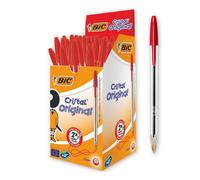 50 Penne a Sfera BIC CRISTAL ORIGINAL ROSSO punta da 1.0 mm 1GEK