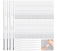 50 penne vuote per olio per cuticole da 3 ml con 5 contagocce, penne trasparenti con punta a pennello, penne vuote per olio per unghie, contenitori cosmetici per lucidalabbra, tubi liquidi per la
