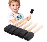 50 pennelli in schiuma, pennelli in spugna da 1 pollice con manico in legno, pennelli in spugna, pennelli in schiuma per pittura, per pigmenti per pittura acrilica