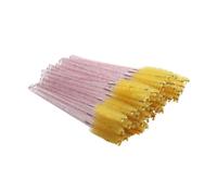 50 pennelli per ciglia con setole dolci per San Valentino, pinzette per sopracciglia, strumento per la rimozione di ciglia e sopracciglia, rosa brillante e giallo