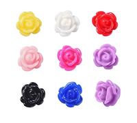 50 perline a forma di rosa per collane di rosario, perline di rose forate, colori misti casuali per la creazione di gioielli di Buddha Mala, per braccialetti e orecchini