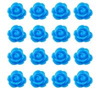 50 perline blu a forma di rosa per collane rosario forate per decorazioni floreali per Buddha Mala creazione di gioielli bracciali, orecchini, scrapbooking
