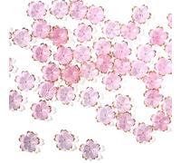 50 perline in acrilico a forma di fiore di ciliegio, perline in vetro a forma di fiore di ciliegio, mini distanziatori a 5 petali, per bracciali, orecchini, collane artigianali