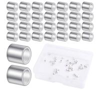 50 perline in argento Sterling da 2 mm a crimpare, per colonna, distanziatori, perline per cordoncino, estremità allentate, con scatola per braccialetti fai da te e gioielli