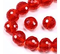 50 perline rotonde in cristallo rosso siam da 10 mm, distanziatori sfaccettati per la creazione di gioielli, artigianato, bracciali, campanelli a vento, acchiappasole, pietre preziose sfuse