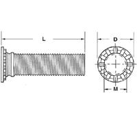 50 Perni Filettati Autoaggancianti Prigioniero Acciaio Zincato M5-M6 - mm 10-15