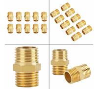 50 Pezzi, 1.3cm x Bsp Maschio Filettato BRASS Esagonale Nipplo/Raccordo Rapido