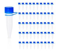 50 Pezzi 1.5 ml Provette in Plastica Trasparente con Coperchio, Provette in Plastica per Provette da Centrifuga, Provette Bottiglie di Campione per Esperimenti Laboratorio Chimica (Blu)