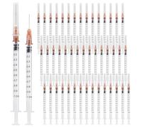 50 Pezzi 1 ml Siringhe, Siringhe di Misurazione per Laboratori Scientifici, Iniettore per Cani/Gatti/Alimentazione Piccoli Animali/Acienza/Laboratorio/Uso Industriale (Bianco)