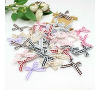 50 pezzi 10 mm pizzo nastro di raso fiocco mini fiocco nastro cravatta 5 x 4 cm fiore fai da te artigianato lavoro manuale papillon fermaglio per capelli festa vestiti decorazione-10 mm-M-colore m
