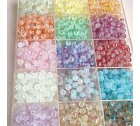 50 pezzi, 100 pezzi, 200 pezzi di perle fatte a mano, foro dritto da 8 mm, perline rotonde dorate e gelate, accessori stile antico per bracciali, collane e fai da te 50 pezzi (colore casuale),200 pezz