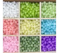 50 pezzi, 100 pezzi, 200 pezzi, Perline fatte a mano, Foro dritto da 8 mm, Perline rotonde in finta giada gelatina, Tessitura fatta a mano, Bracciale, Collana, Perline di vetro, Accessori in stile vin